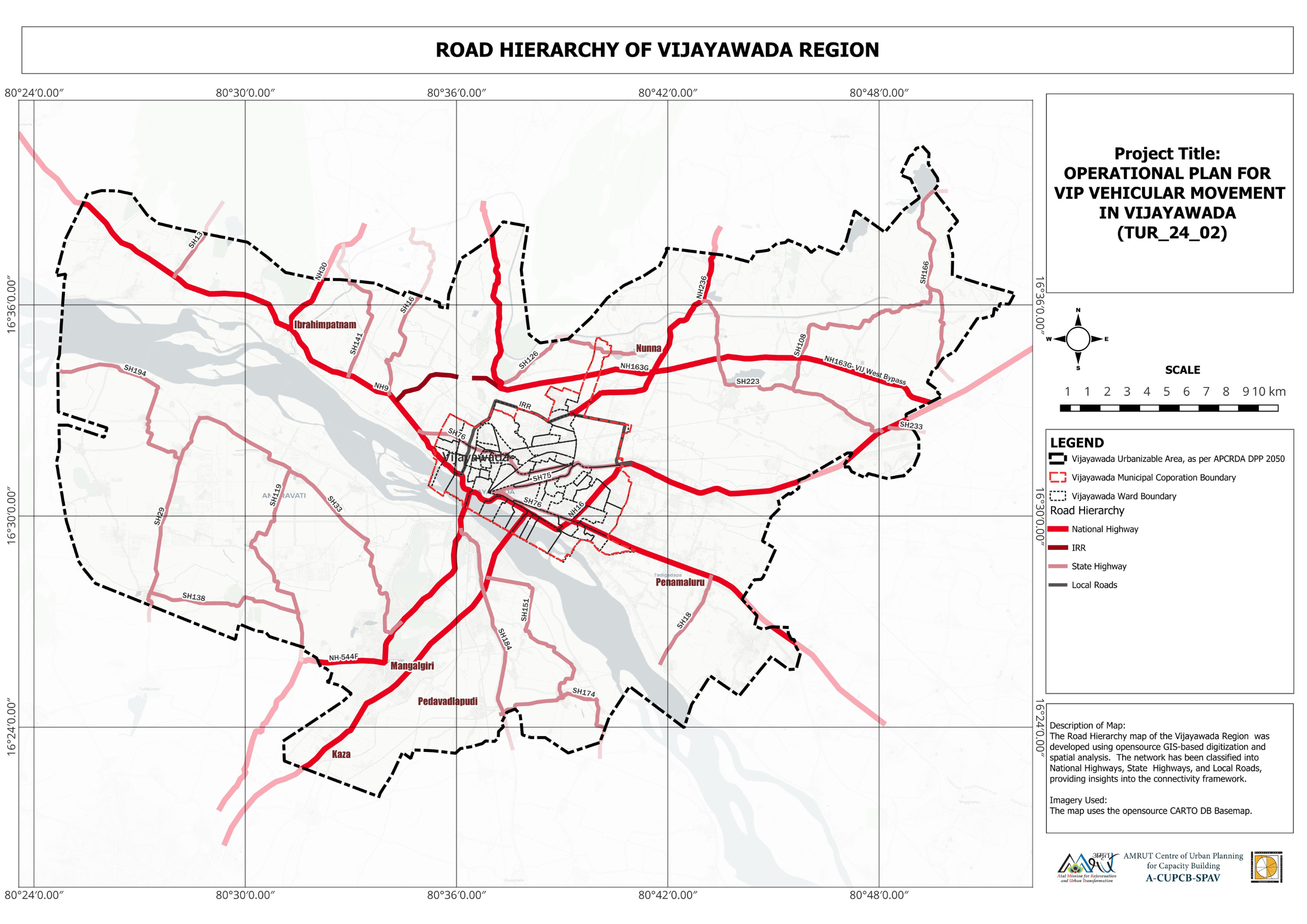 Road Hierarchy Of Vijayawada Region