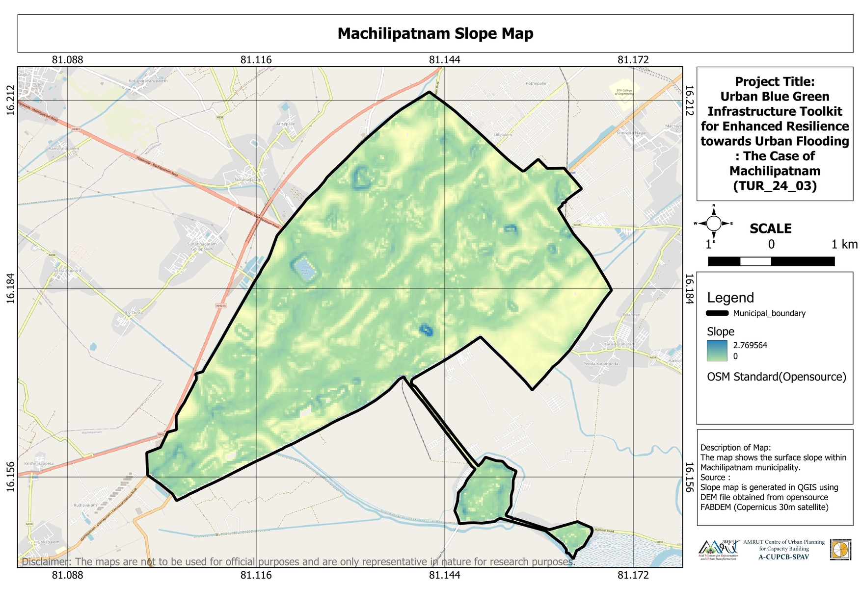 Machilipatnam Slope Map